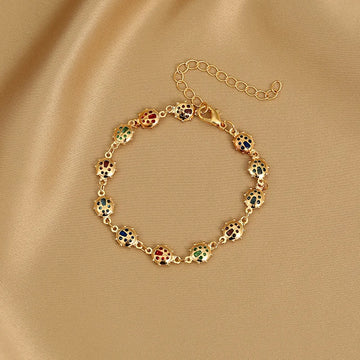 Korean Exquisite Crystal Zircon Colorful Heart Bracelet - LaVie Jewelery