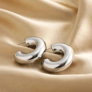 Gold Color Circle Twists Hoop Earrings - LaVie Jewelery