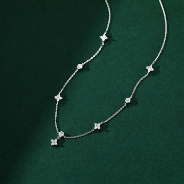 Zircon Four - leaf Flower Luxury Chain Choker Necklace - LaVie Jewelery