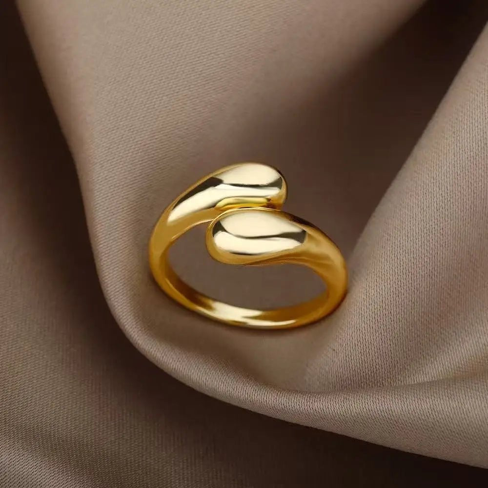 Stainless Steel Smooth Double Ball Beads Rings - LaVie Jewelery