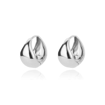 Stainless Steel Chunky Flat Small Circle Hoop Earrings - LaVie Jewelery