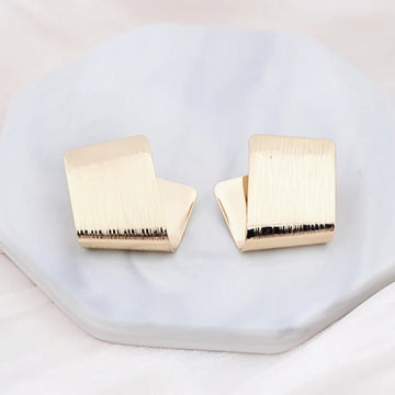 Stylish Small Stud Earrings with Folded Design - LaVie Jewelry