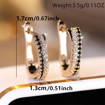 Trendy Crystal Black And White Zircon Earrings - LaVie Jewelery