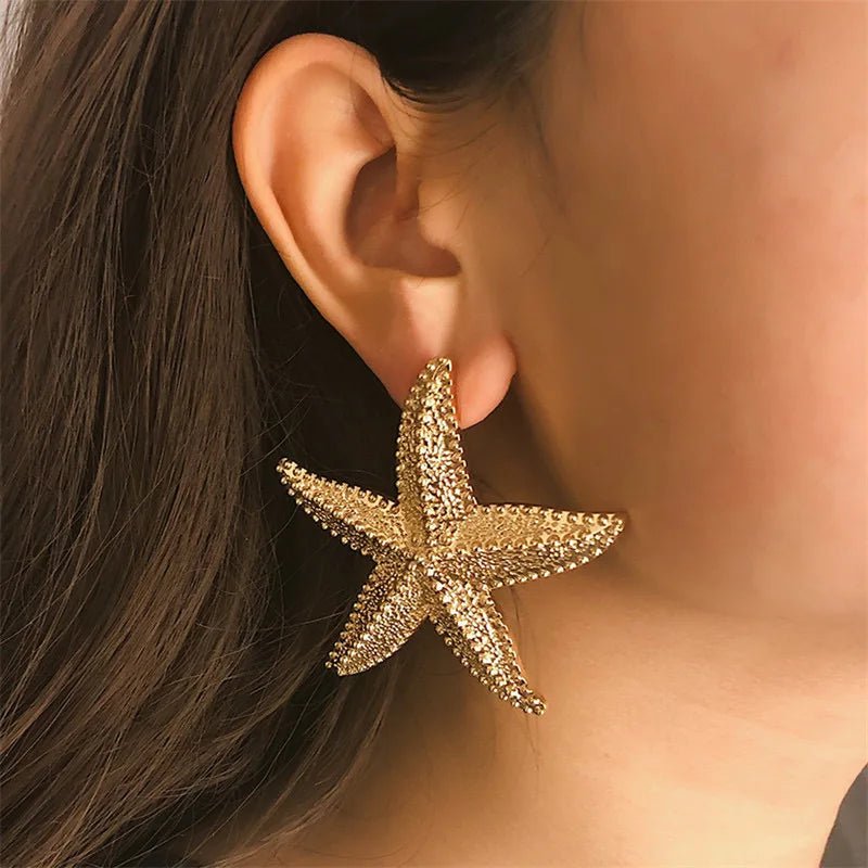 Gold Retro Sytle Classic Large flower Shaped Earrings - LaVie Jewelery