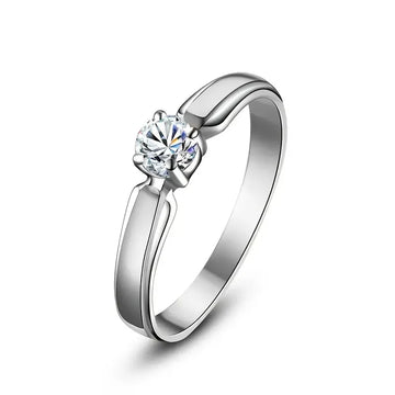 Single Round Cubic Zircon Rings - LaVie Jewelery