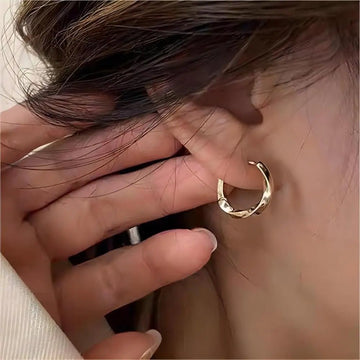 18K Gold Plated Silver Color Circle Hoop Earrings - LaVie Jewelery