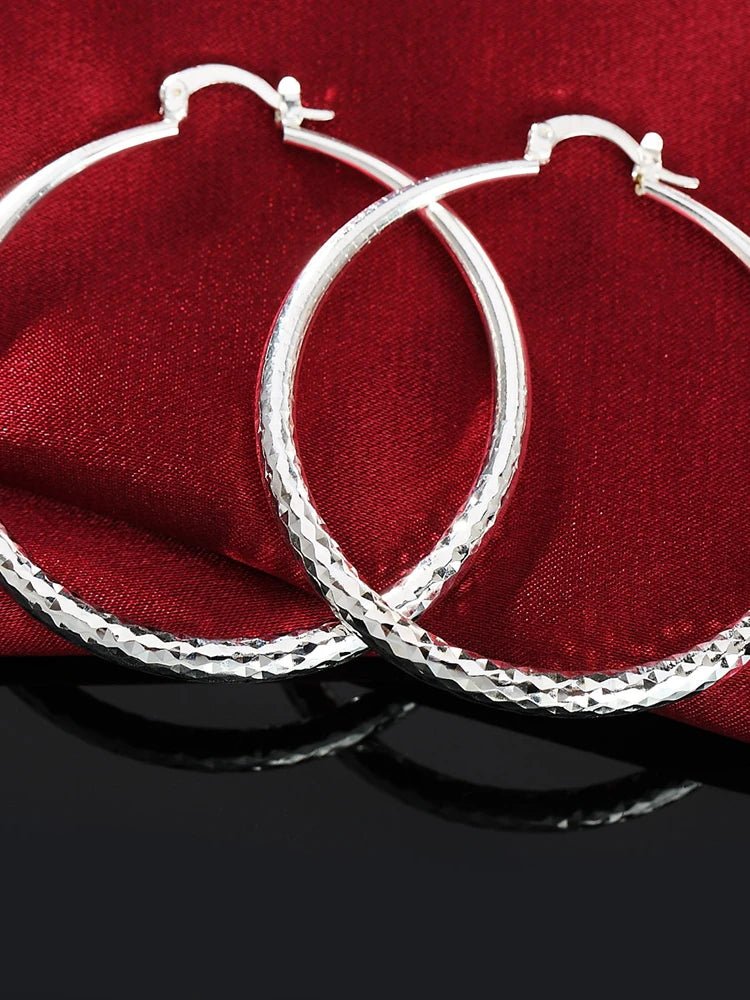 925 Sterling Silver 5CM circle hoop Earrings - LaVie Jewelery