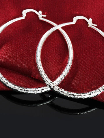925 Sterling Silver 5CM circle hoop Earrings - LaVie Jewelery