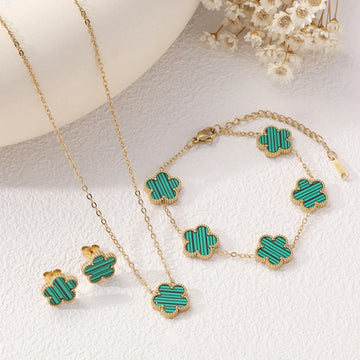 Stainless Steel Luxury Plum Blossom Jewelry Sets - LaVie Jewelery