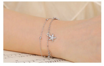 Stainless Steel Starfish Seashell Charms Bracelet - LaVie Jewelery