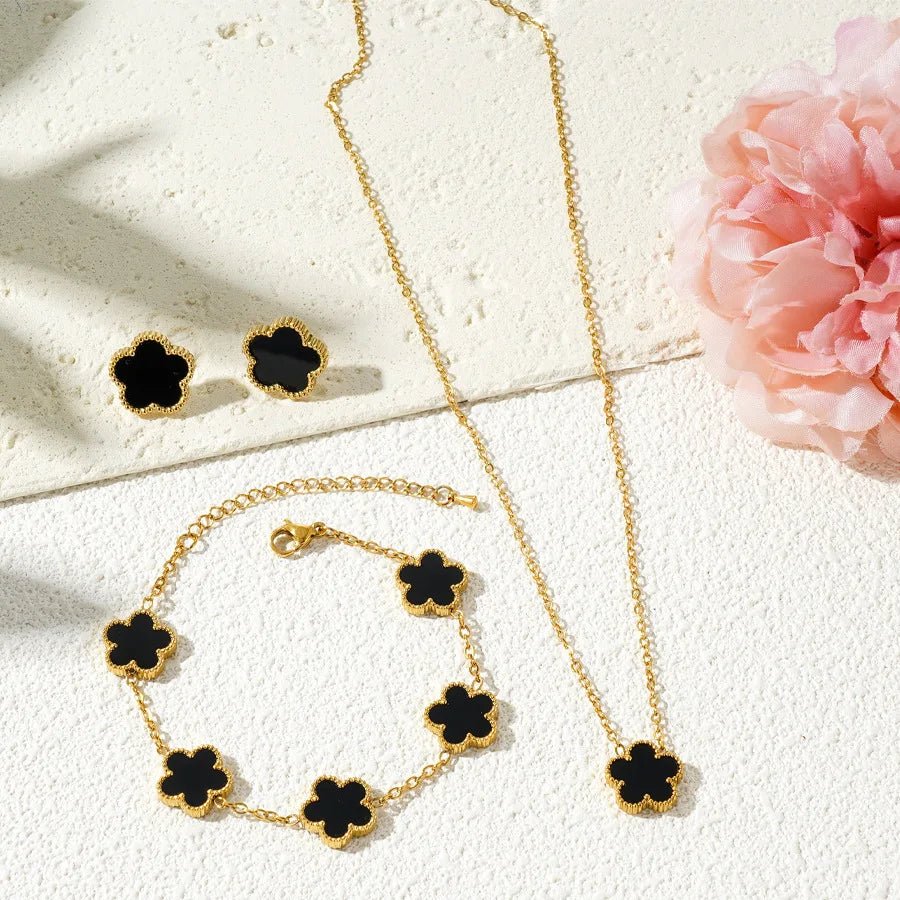 Stainless Steel Luxury Plum Blossom Jewelry Sets - LaVie Jewelery