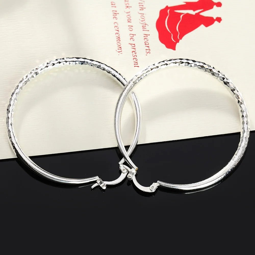 925 Sterling Silver 5CM circle hoop Earrings - LaVie Jewelery