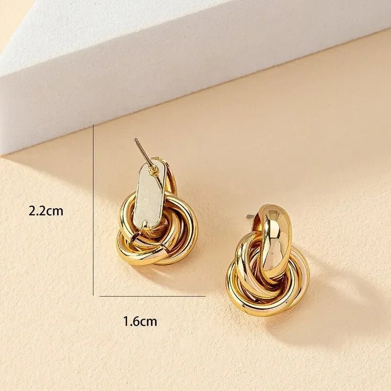 Gold SIlver Color Knot Hoop Earrings - LaVie Jewelery