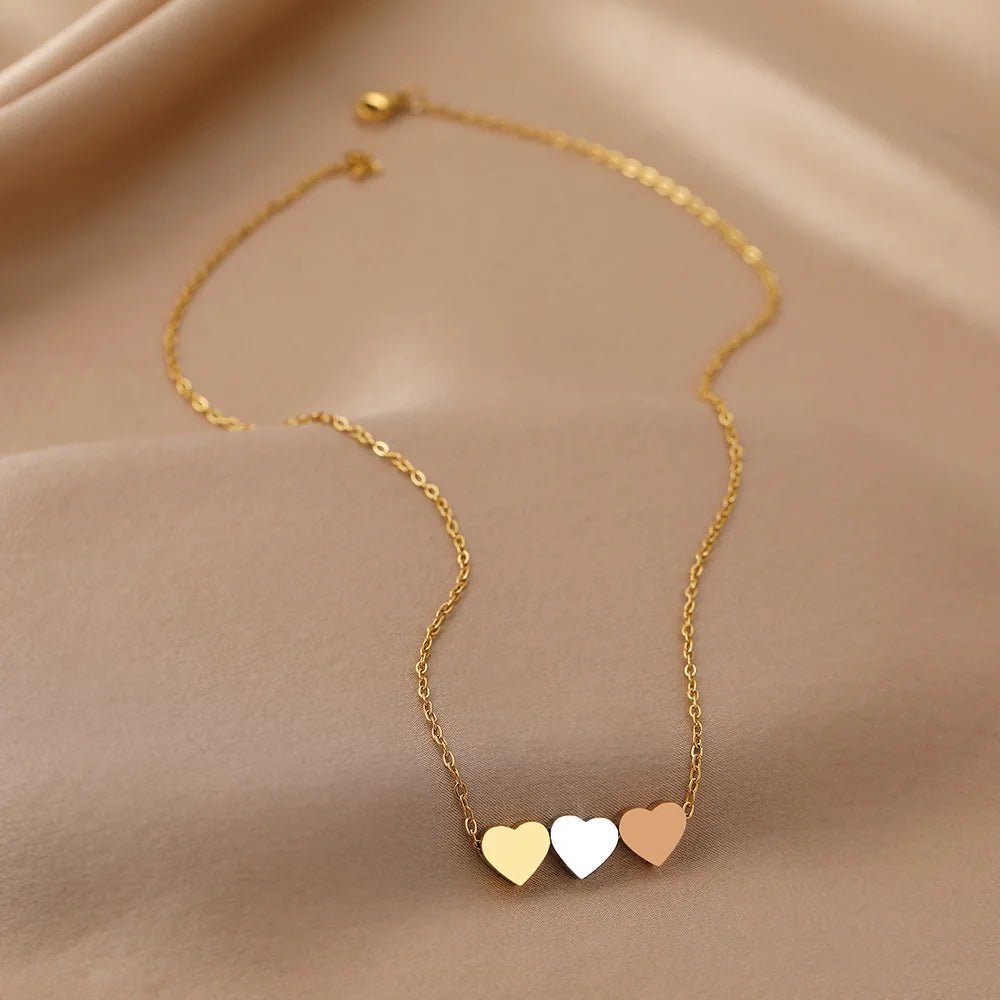 Stainless Steel Gold Silver Heart Pendant Necklaces - LaVie Jewelery