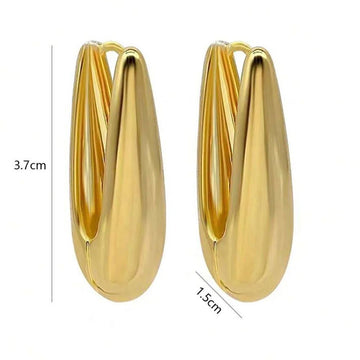Gold Plating Twisted Heart Shape Hoop Earrings - LaVie Jewelery