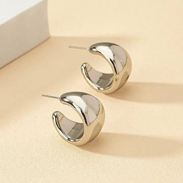 Stainless Steel Round Circle Hoop Earrings - LaVie Jewelery