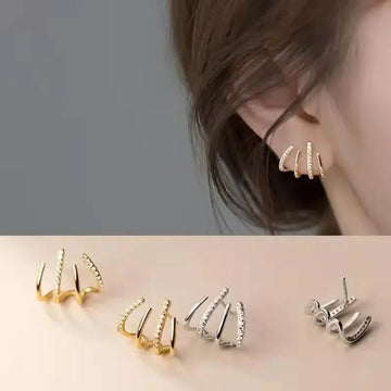 Exquisite Rhinestone Decor Ear Cuff Earrings - LaVie Jewelery