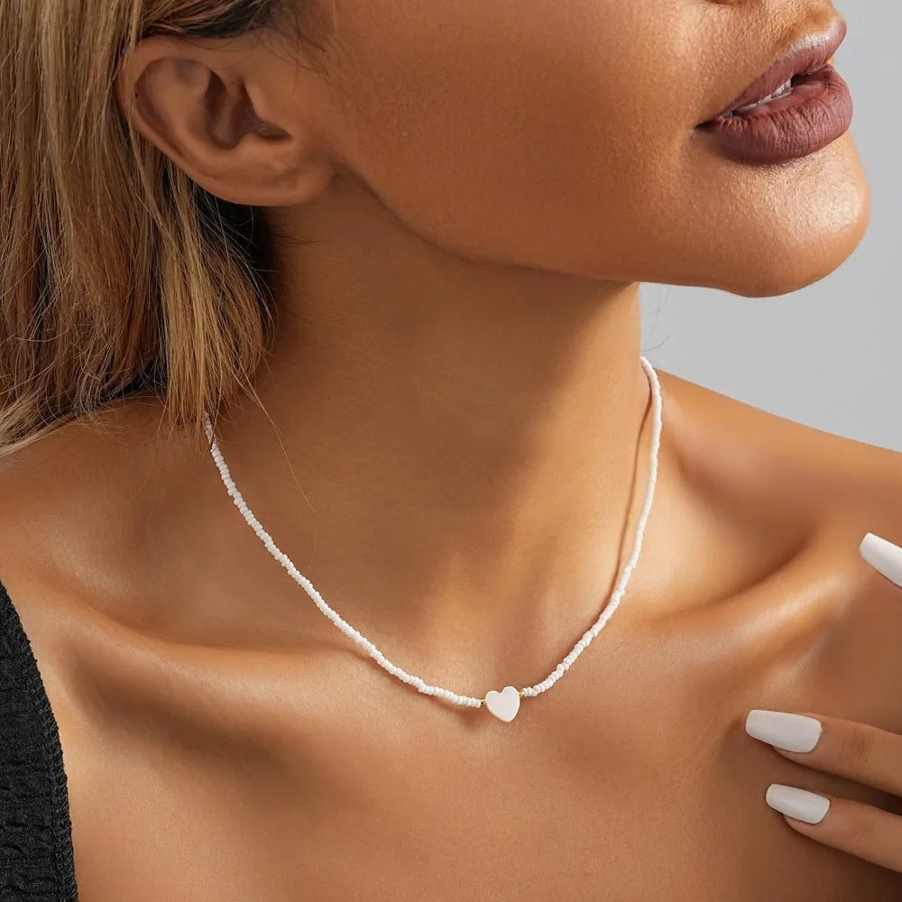 Versatile Handmade Moon Natural Shell Pendant Bead Necklace - LaVie Jewelery