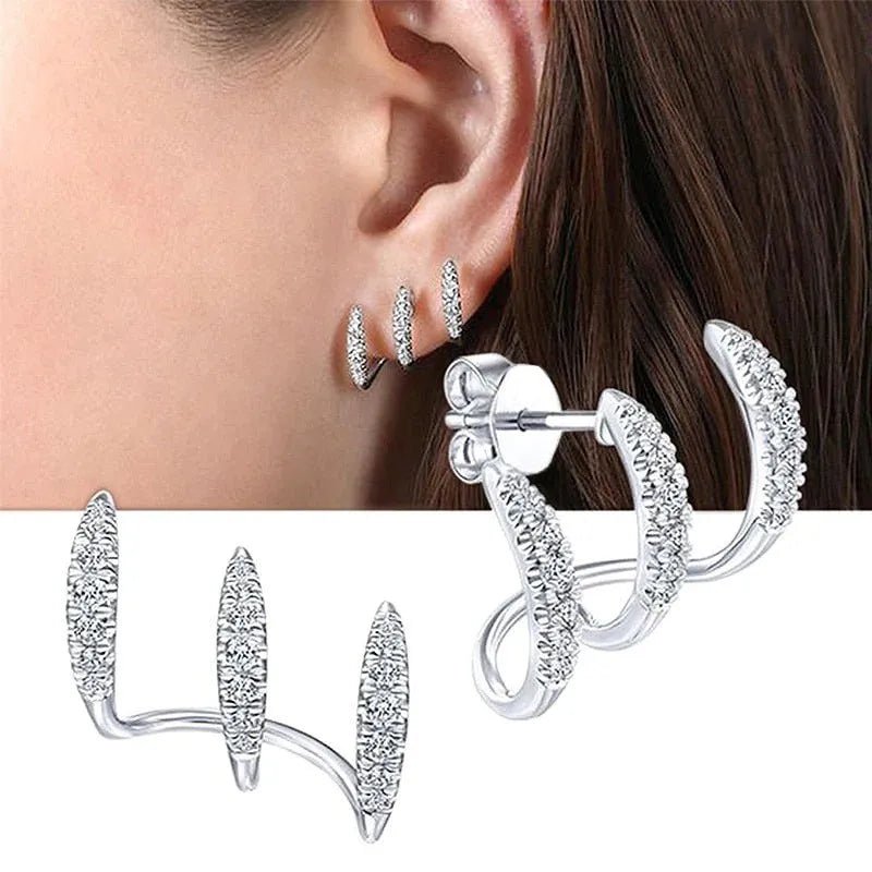 Crystal Rhinestone Claw Stud Earrings - LaVie Jewelery