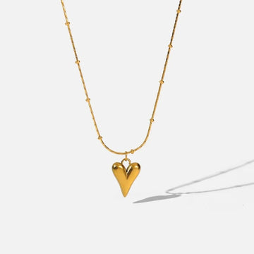 Stainless Steel Heart Pendant Choker Necklace - LaVie Jewelery