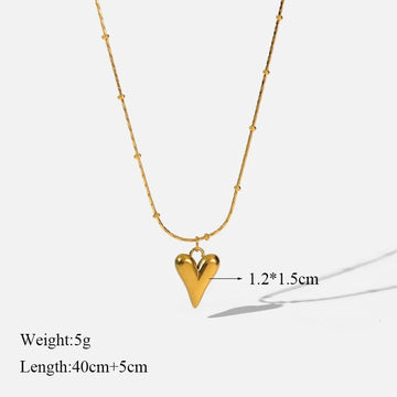 Stainless Steel Heart Pendant Choker Necklace - LaVie Jewelery