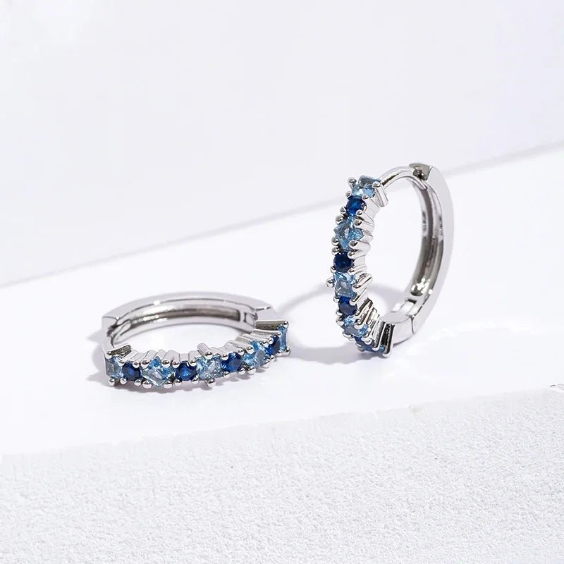 Stainless Steel Colorful Zircon Hoop Earrings - LaVie Jewelery