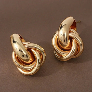 Gold SIlver Color Knot Hoop Earrings - LaVie Jewelery