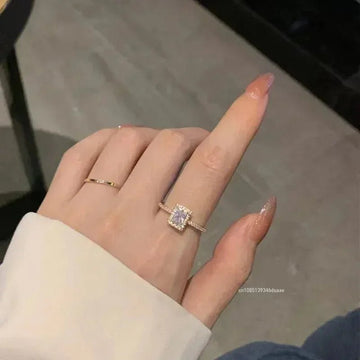 French Square Moissanite Wedding Engagement Rings - LaVie Jewelery