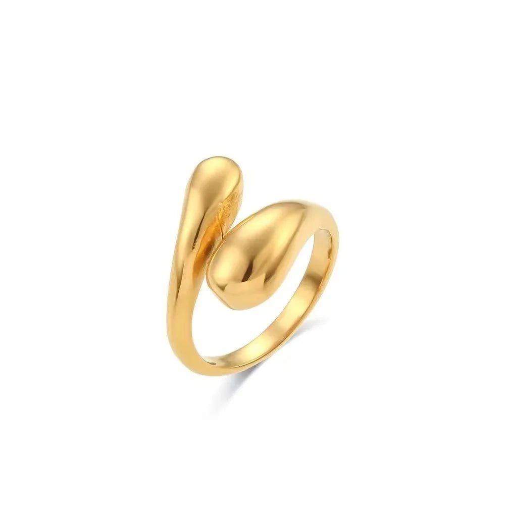 Stainless Steel Smooth Double Ball Beads Rings - LaVie Jewelery