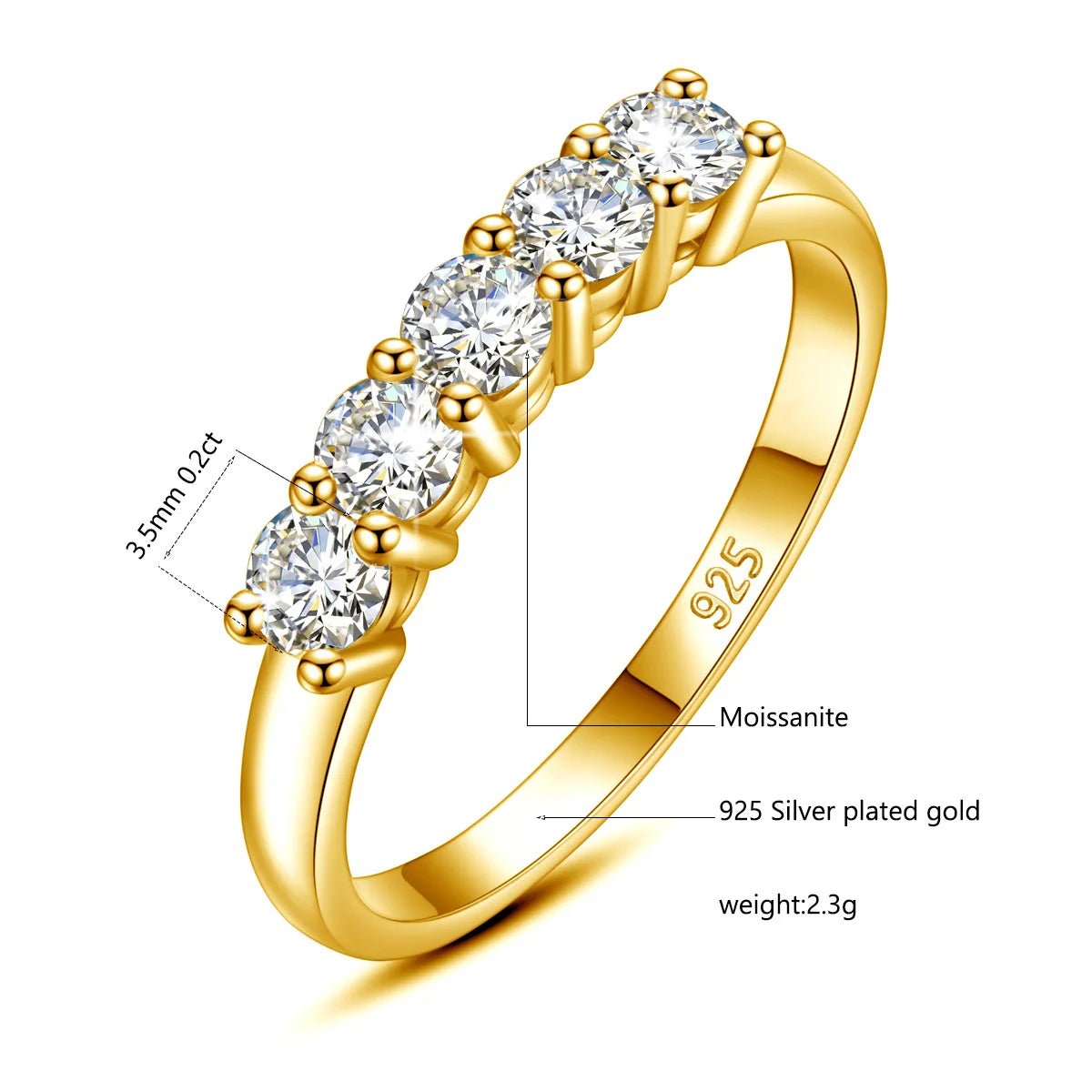 1ct D‑Color Moissanite Eternity Ring - LaVie Jewelery