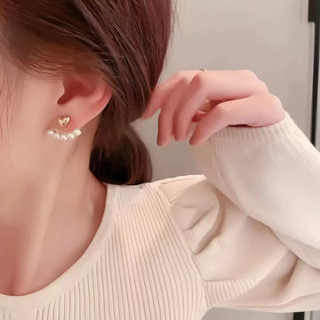 Luxury Sweet Heart - shaped Pearl Stud Earrings - LaVie Jewelery