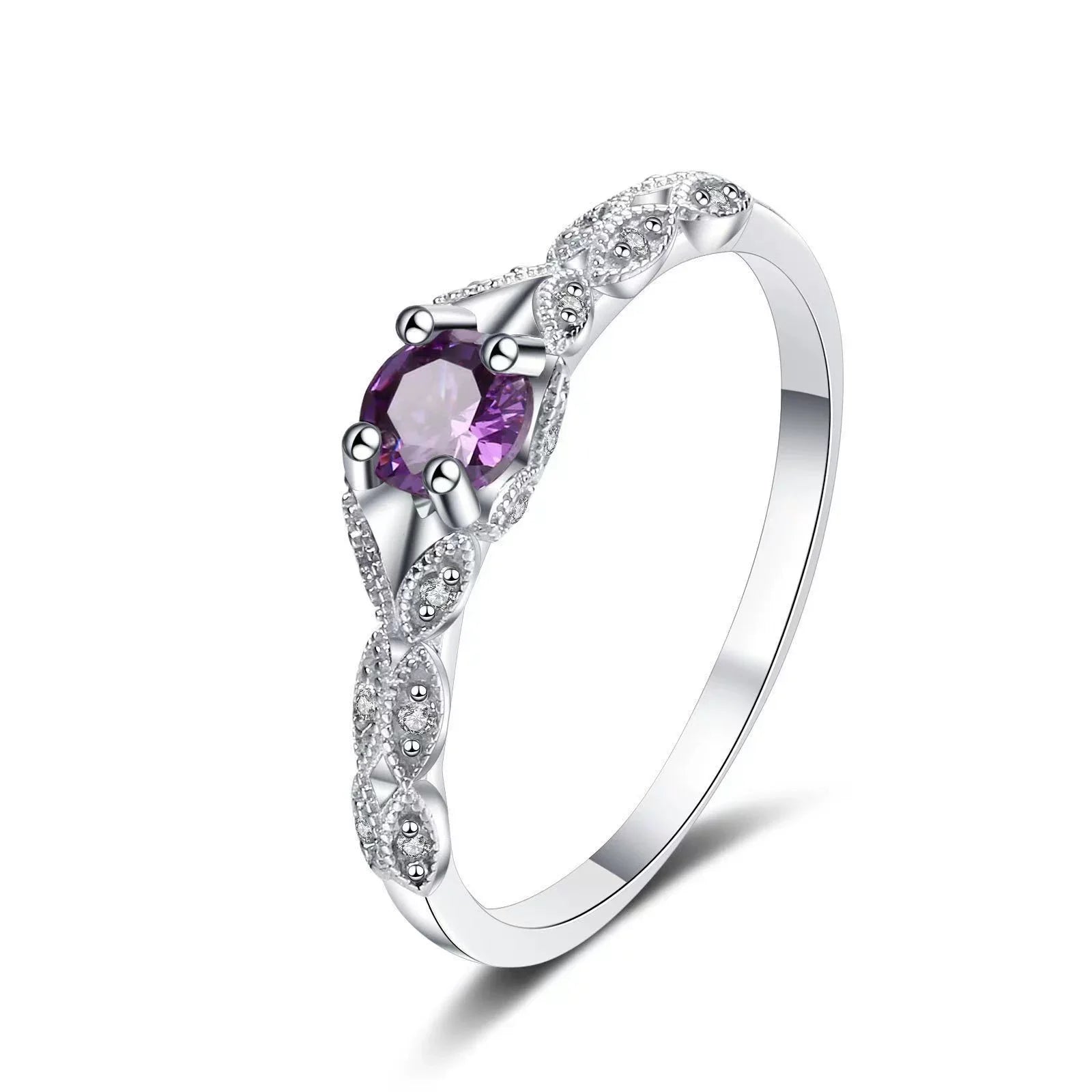 Europian Style Amethyst Zirconia Rings - LaVie Jewelery