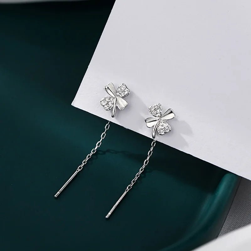 Korean Style Long Tassel Heart Drop Earrings - LaVie Jewelery