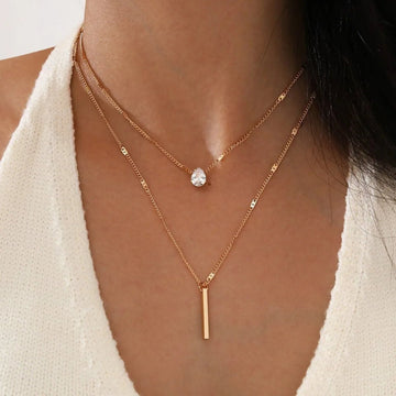 Multi - layer Star Heart Shape Water Drop Pendant Chain Necklace - LaVie Jewelery
