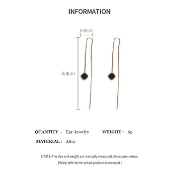 Korean Fashion Gold Color Long Tassel Dangle Earrings - LaVie Jewelery