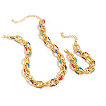 Bohemian Fashion Choker Necklace Bracelet Jewelry Set - LaVie Jewelery