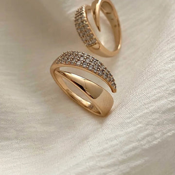18K Gold Plated Stainless Steel Natural Stone Sun Rings - LaVie Jewelery