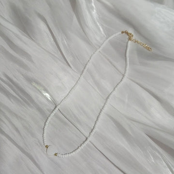 Versatile Handmade Moon Natural Shell Pendant Bead Necklace - LaVie Jewelery