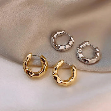 18K Gold Plated Silver Color Circle Hoop Earrings - LaVie Jewelery