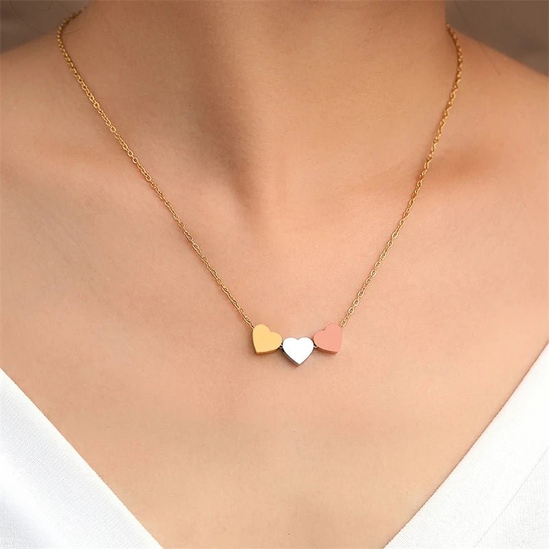 Stainless Steel Gold Silver Heart Pendant Necklaces - LaVie Jewelery