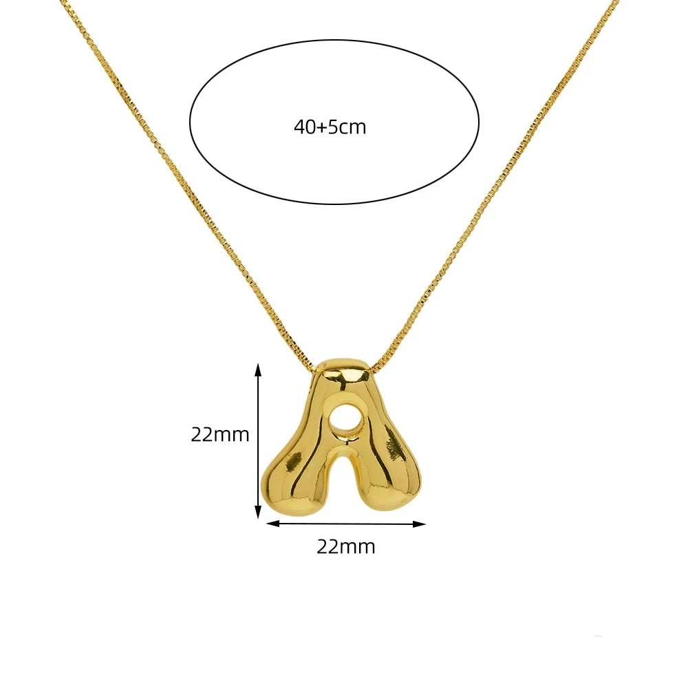 Golden Color Stainless Steel Alphabet Necklace - LaVie Jewelery