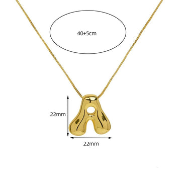 Golden Color Stainless Steel Alphabet Necklace - LaVie Jewelery