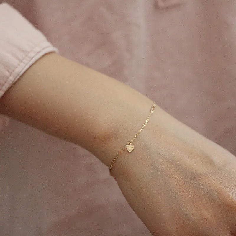 14K Gold‑Plated 925 Sterling Silver Heart Bracelet - LaVie Jewelery