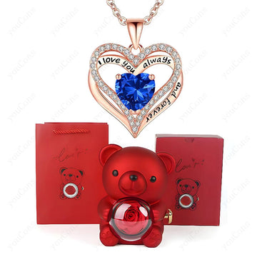 "The Passionate Heart" Red Pendant & Bear Gift Set - LaVie Jewelery