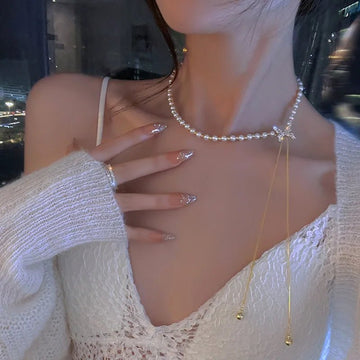Gold Color New Beads Pearl Choker Necklace - LaVie Jewelery