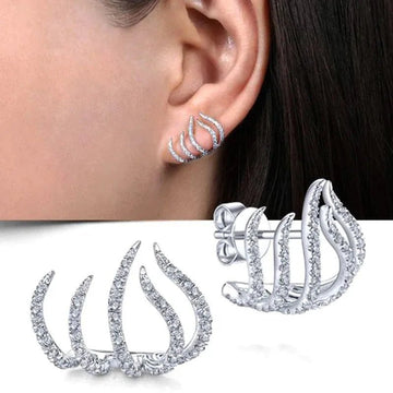 Crystal Rhinestone Claw Stud Earrings - LaVie Jewelery