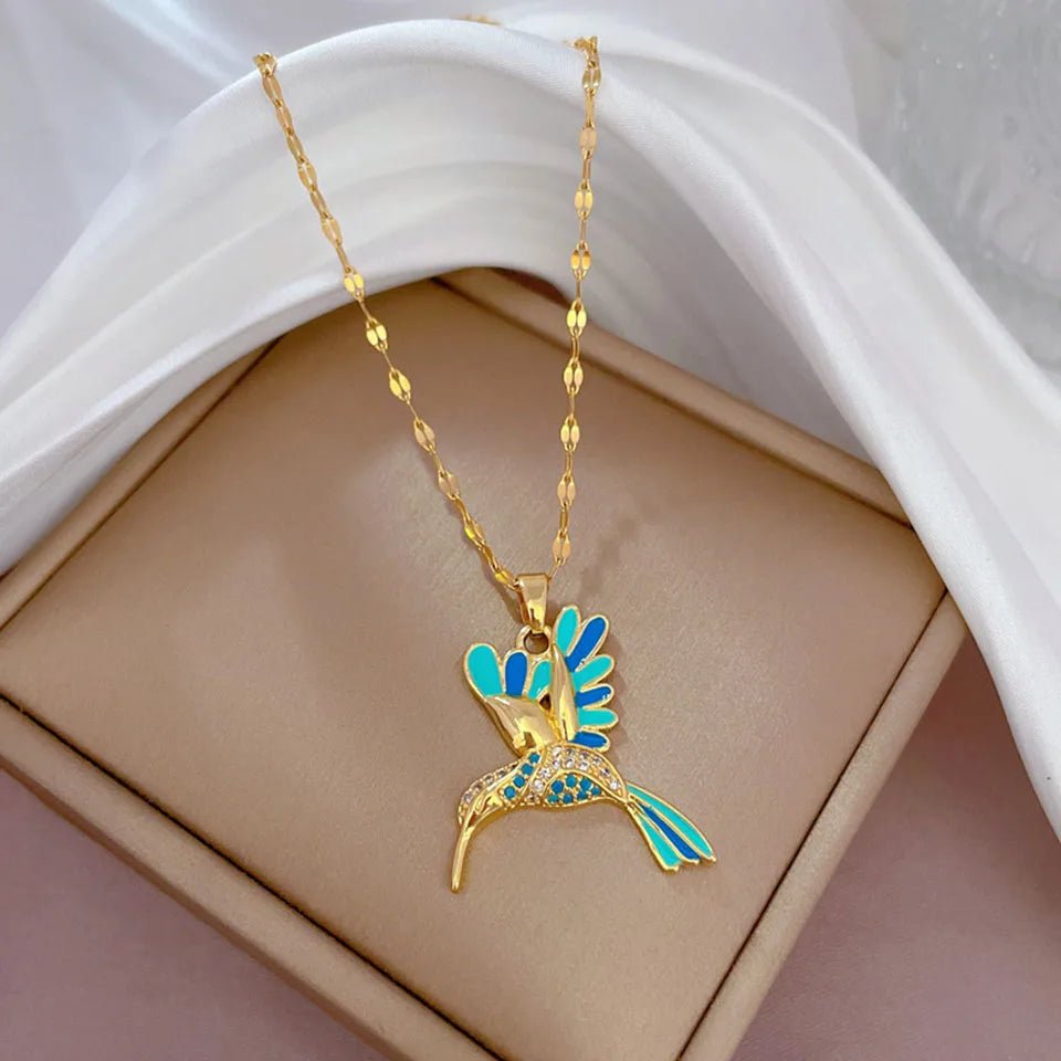 Stainless Steel Gold Color Dragonfly Wings Necklaces For Women - LaVie Jewelery