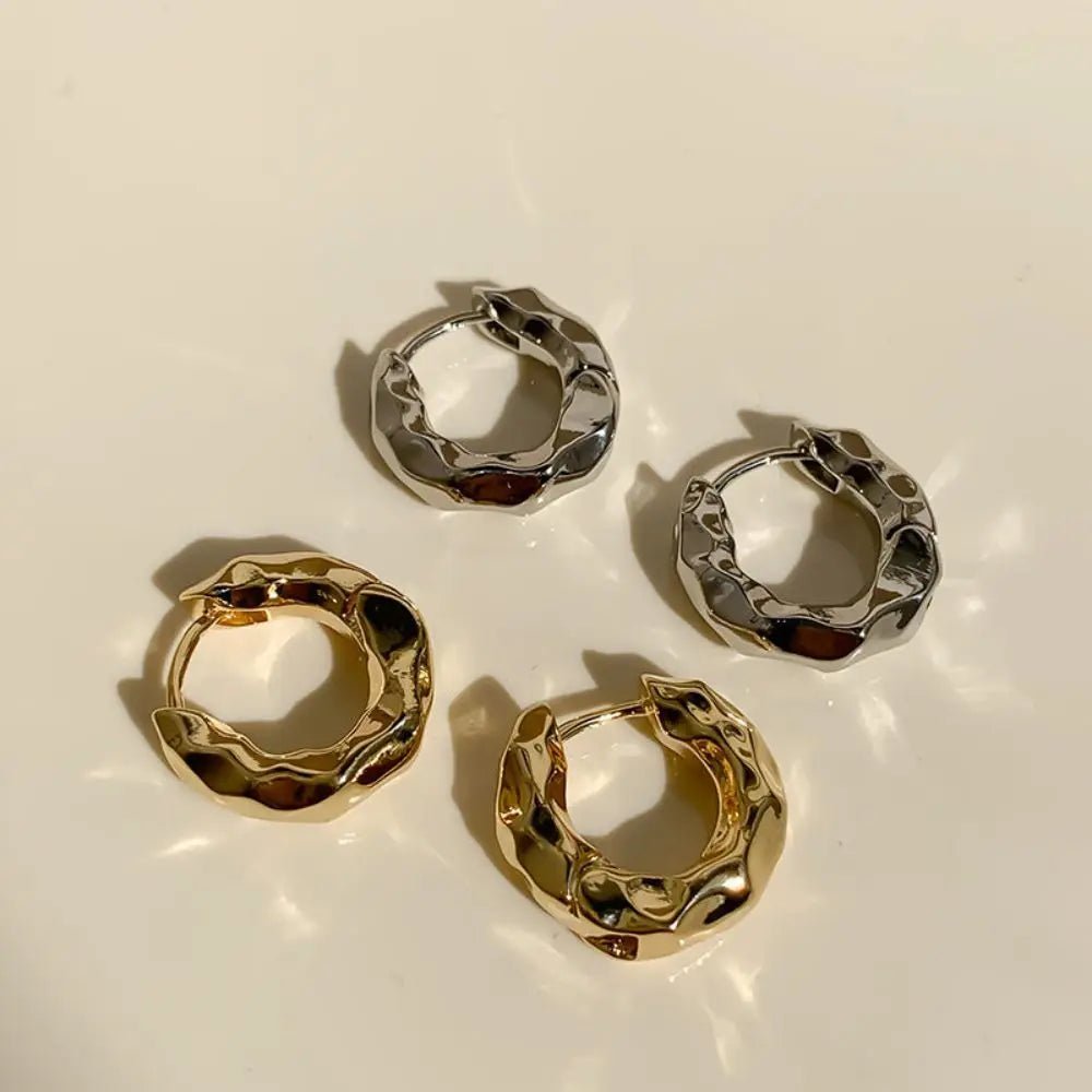 18K Gold Plated Silver Color Circle Hoop Earrings - LaVie Jewelery