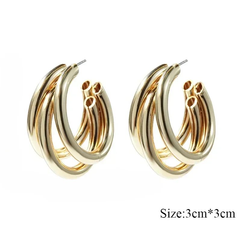 Stainless Steel Round Circle Hoop Earrings - LaVie Jewelery