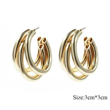 Stainless Steel Round Circle Hoop Earrings - LaVie Jewelery